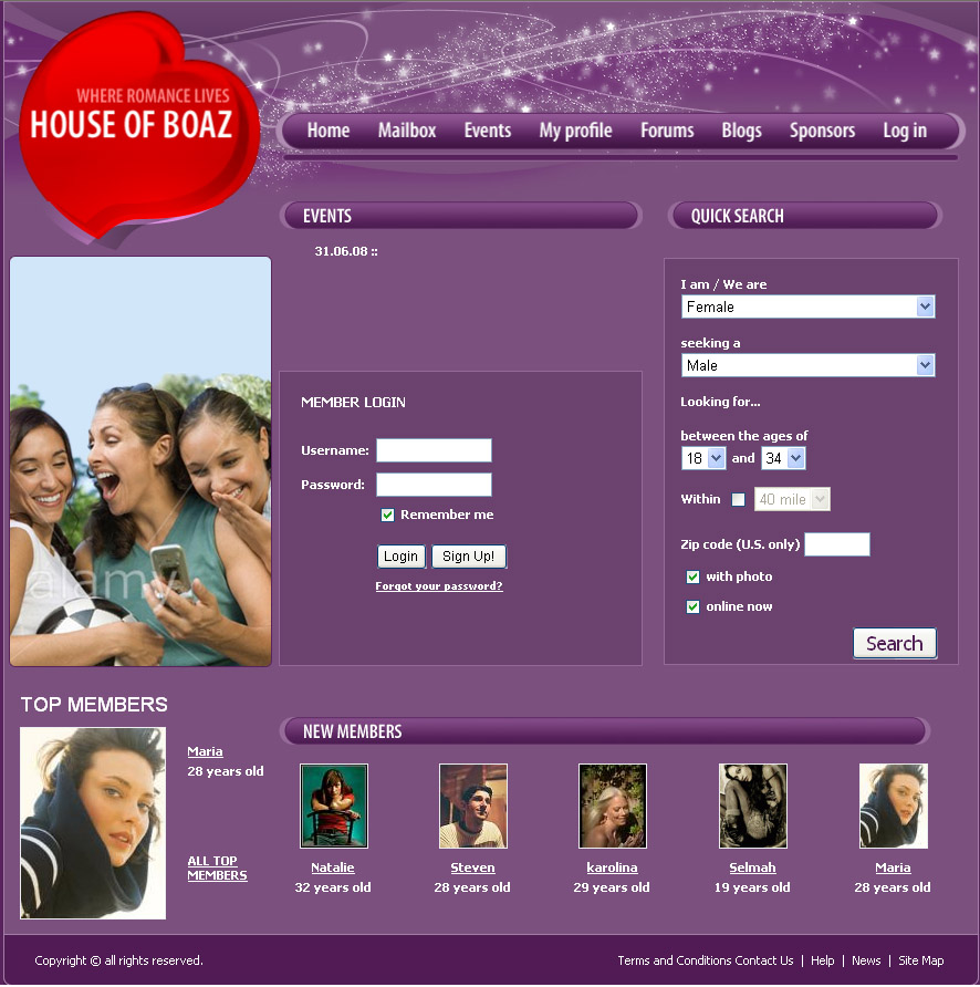 Верстка под Dating Pro