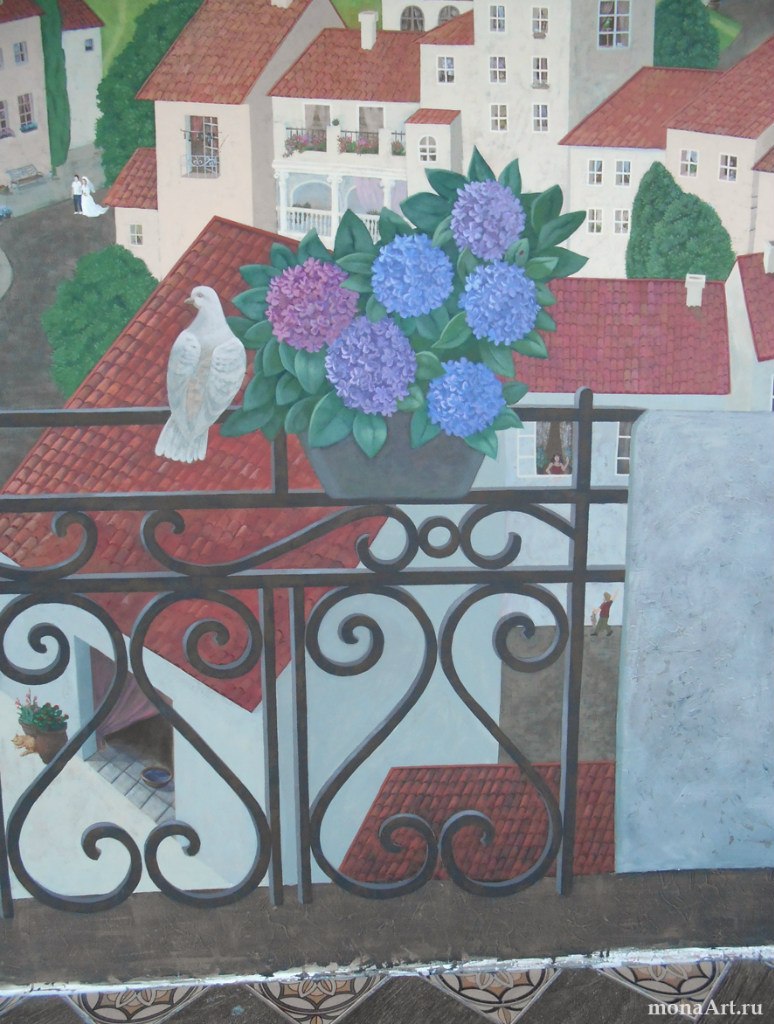 Роспись стен на лоджии