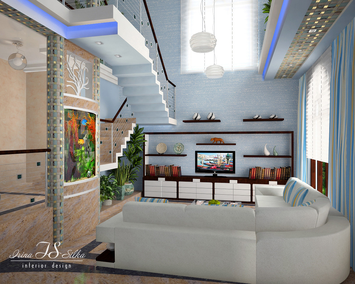 Дом в Индии. Вид на гостиную