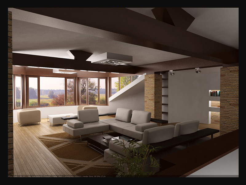 Интерьер жилого дома. Мансарда