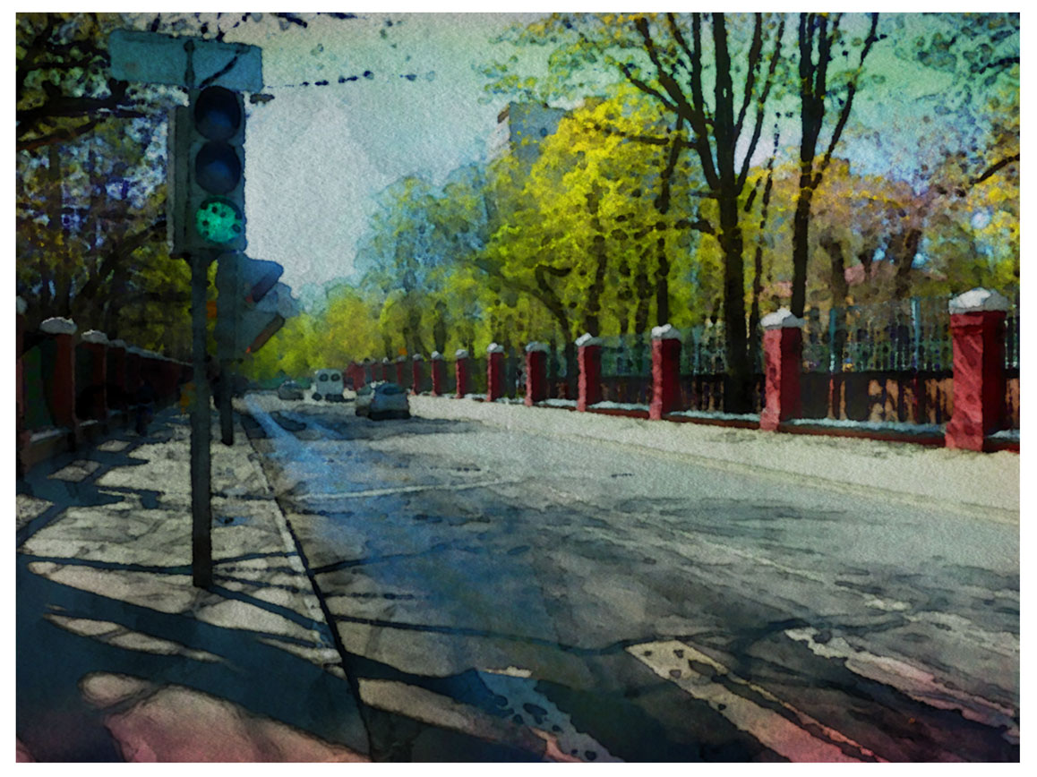 Этюд "Улица-2". акварель