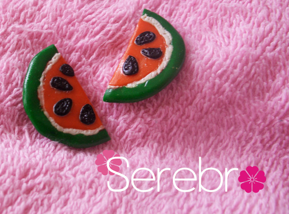 ДОльки арбузиков из полимерной глины