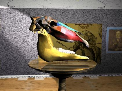 3D видеоролик - разбирающийся череп лошади