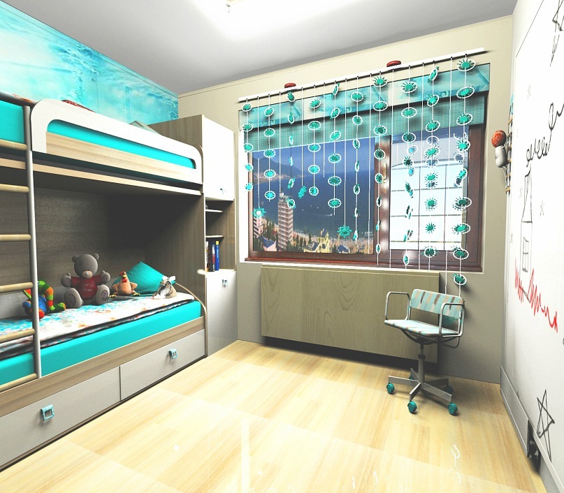 Дизайн проект квартиры. Детская комната.1.