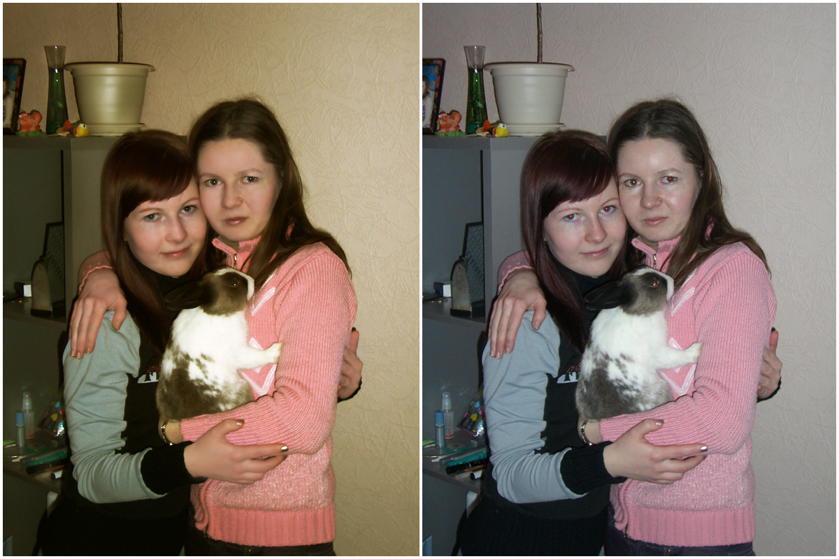 Кролик по центру