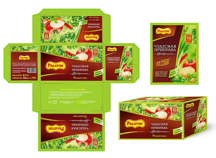 Упаковка приправы для и шоубокс