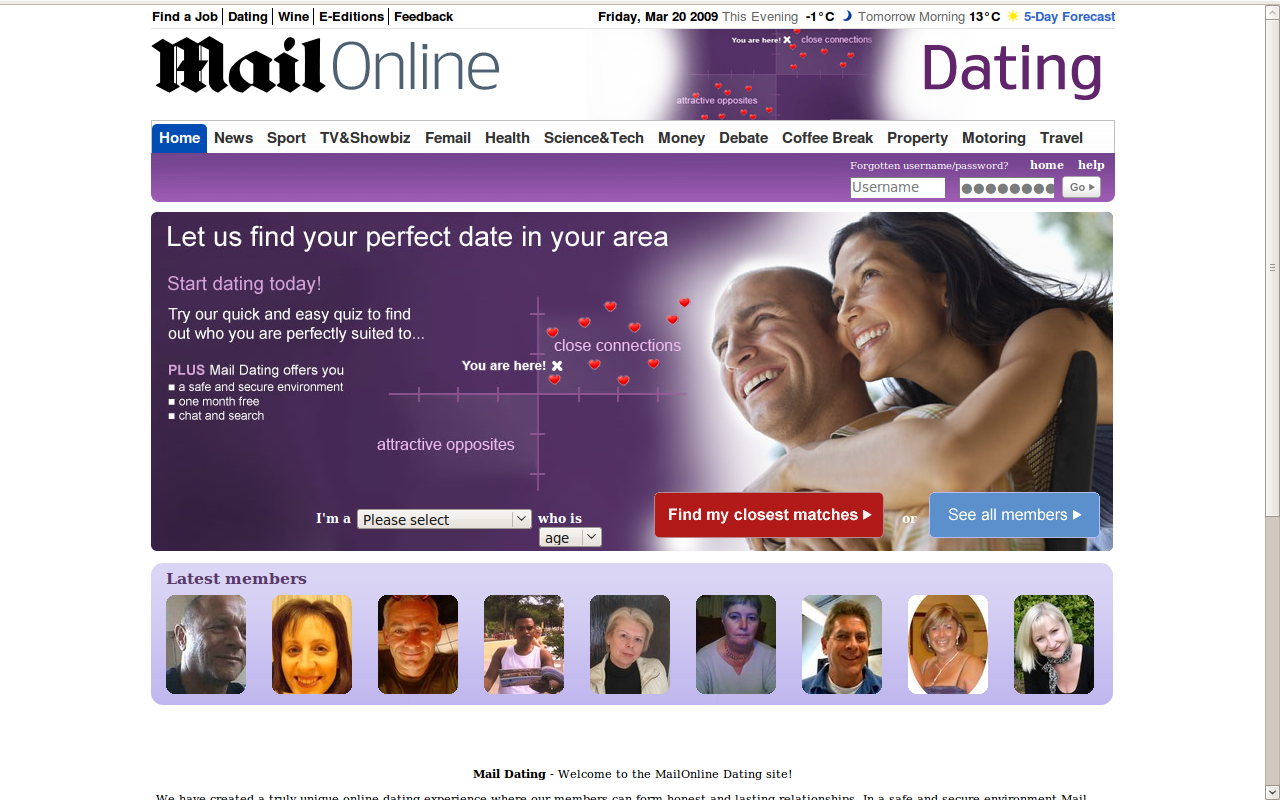 Сайт знакомств известной газеты DailyMail (Англия)