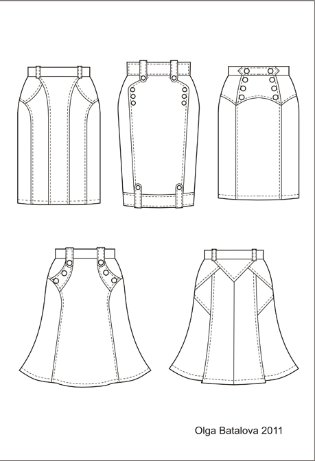 Варианты разработки женской юбки