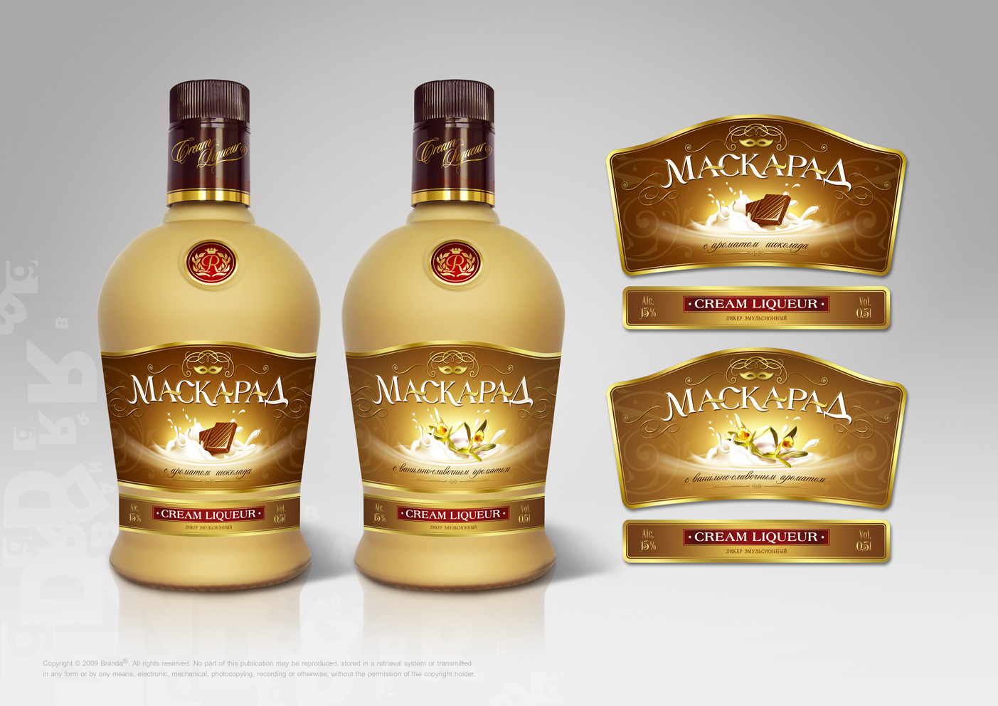 Этикетка ликера "Маскарад"