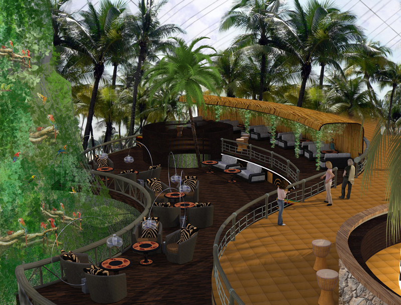 Кафе в африканском ботаническом саду