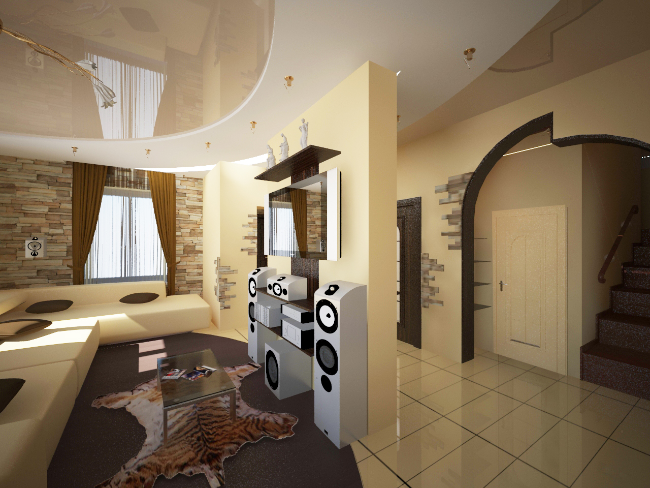 Дизайн интерьера частного дома п.Цемдолина