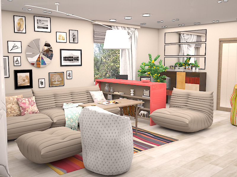 гостиная с аквариумом