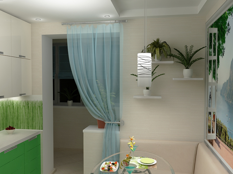 Дизайн 2-х комнатной квартиры под Киевом(кухня-балкон)