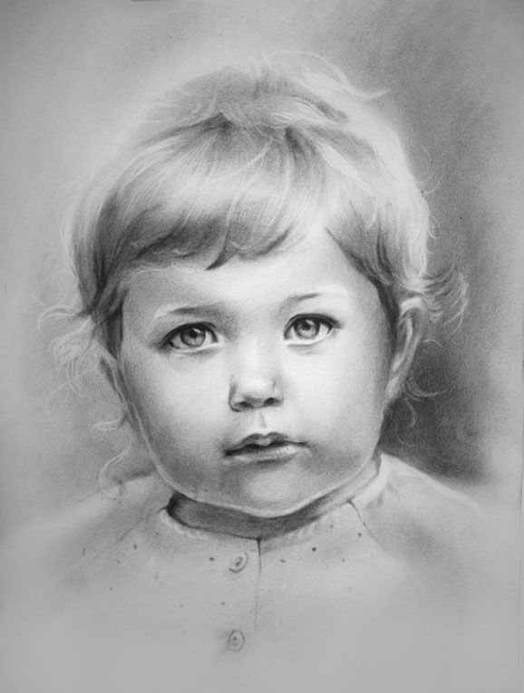 портрет сухой кистью