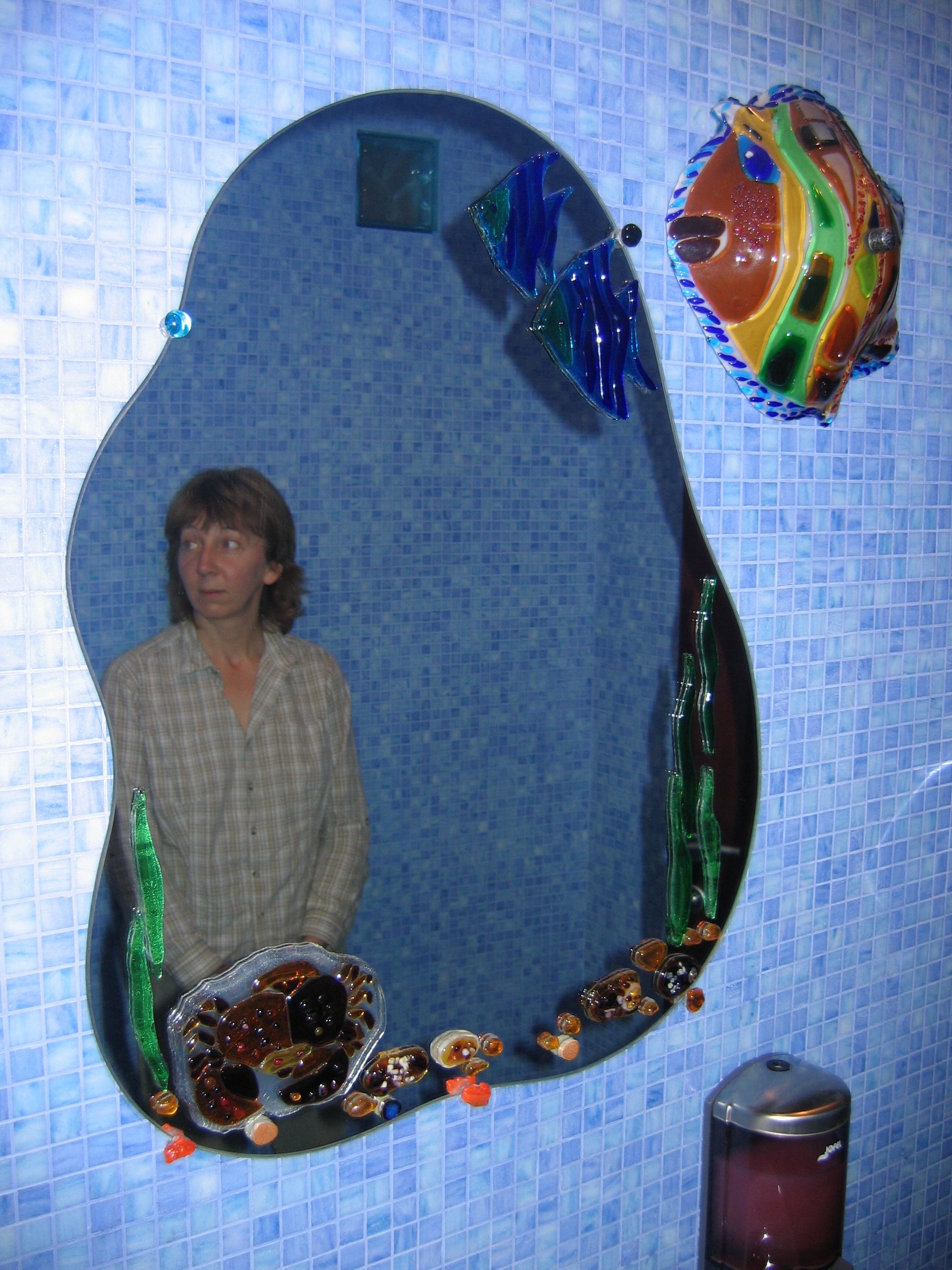 зеркало и светильник - морская тематика "фьюзинг"