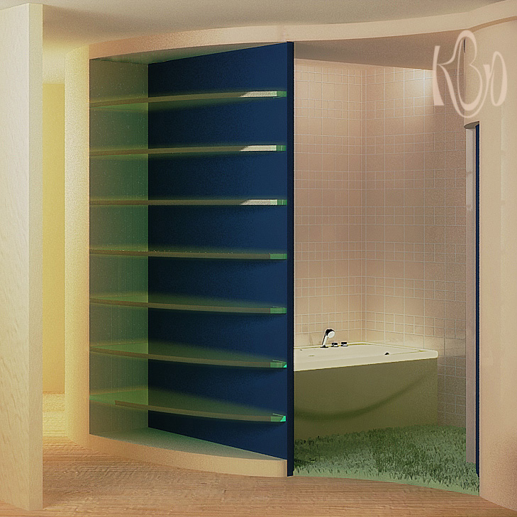 Санузел дизайн-проэкта квартиры "Весенняя прогулка"