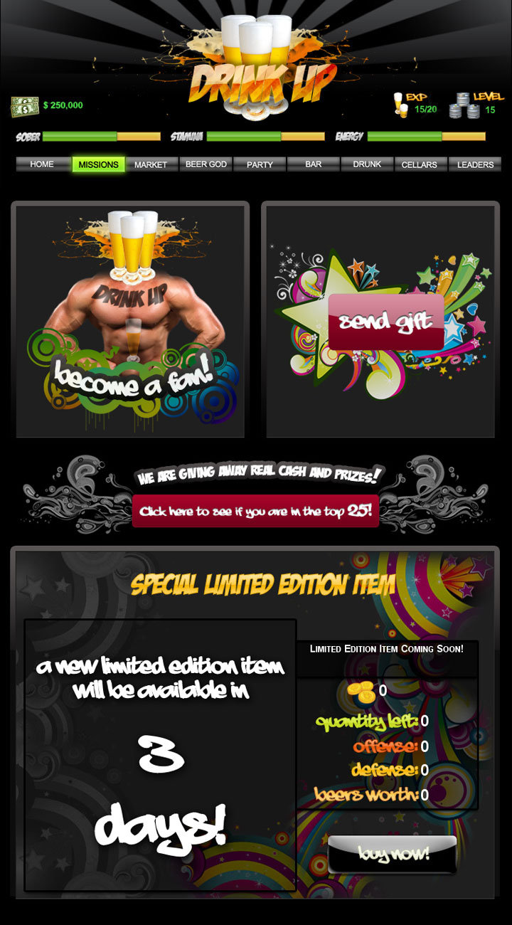 Facebook-игра "Drink up"