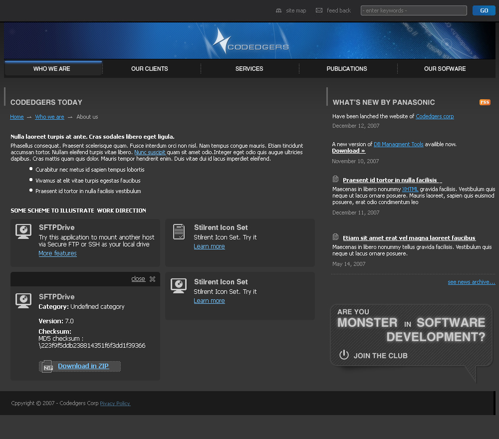 Codedgers Inc. :: сайт визитка
