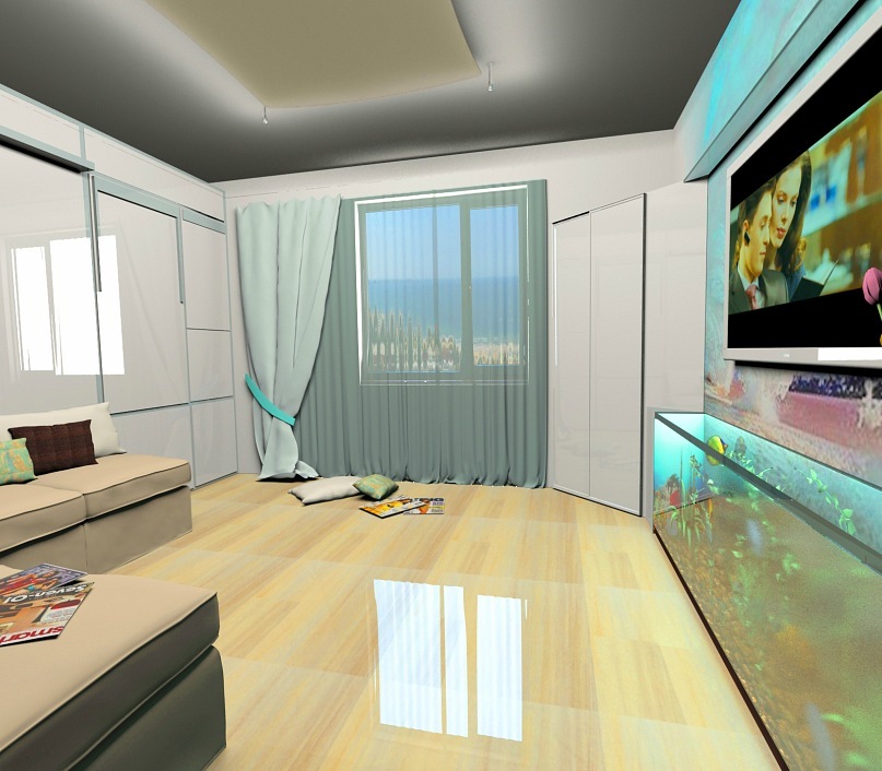 Дизайн проект квартиры. Гостиная.2.