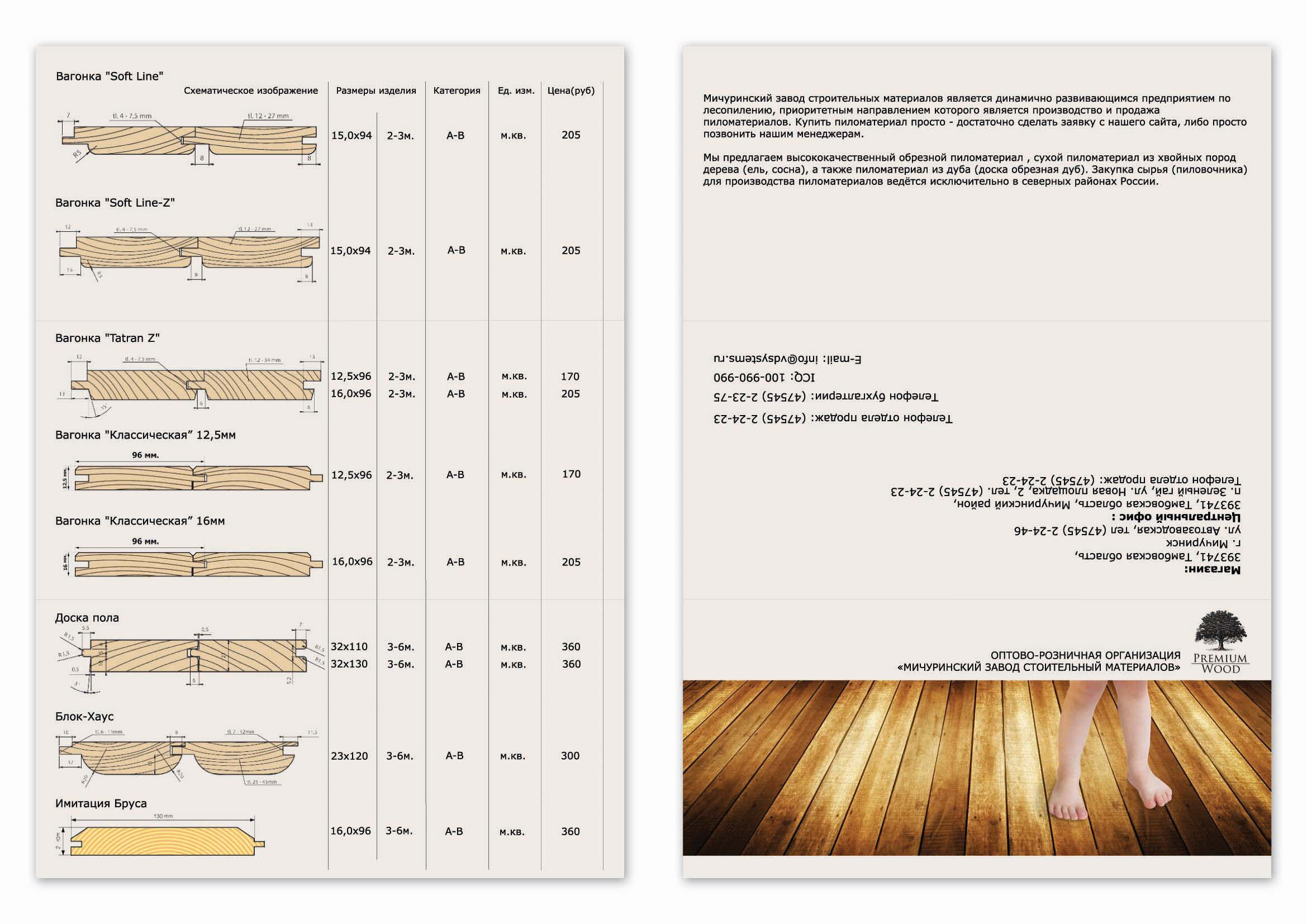 лифлет для фирмы "Premium Wood"