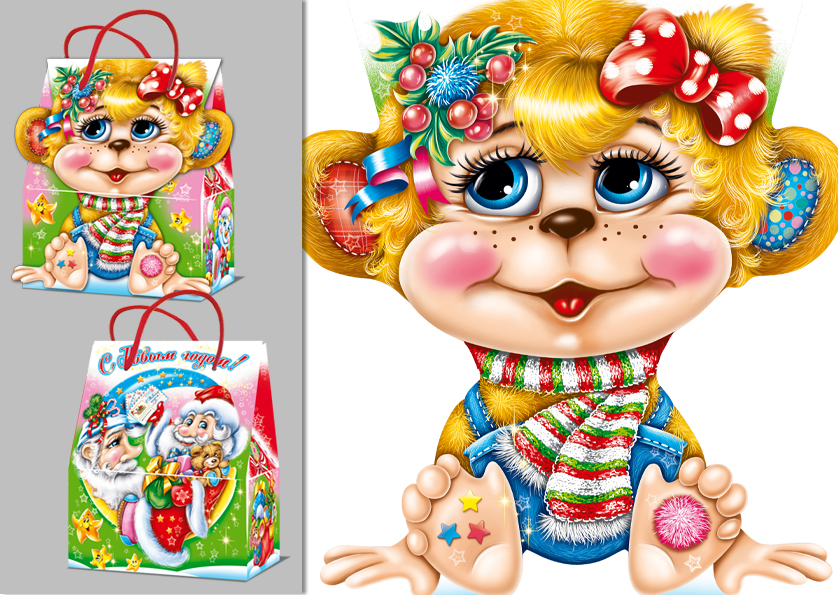 новогодняя упаковка Обезьянка Нюша (1)