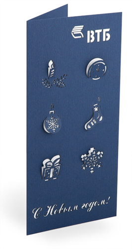 Новогодняя открытка в технике лазерной резки