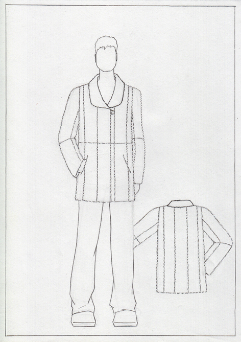 Шуба мужская2 (мех-норка) - технический рисунок