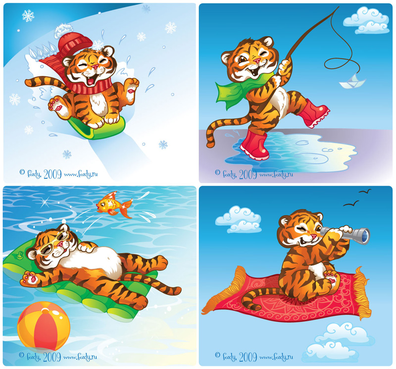 Тигрятки для календаря 2010