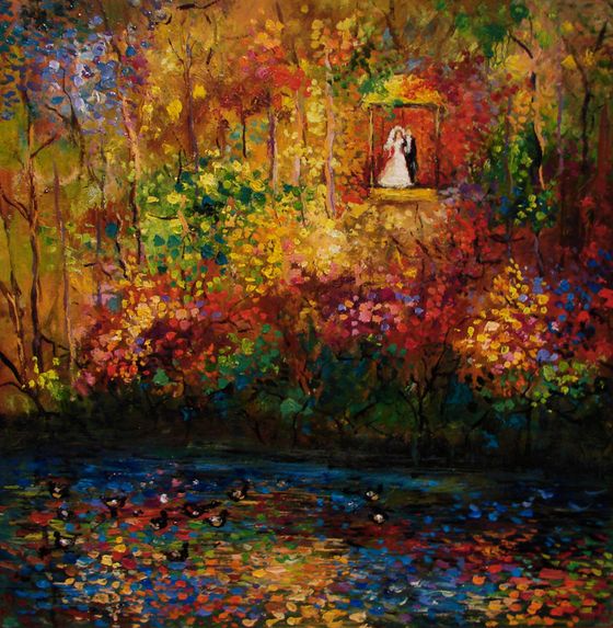 Уединение влюбленных. живопись