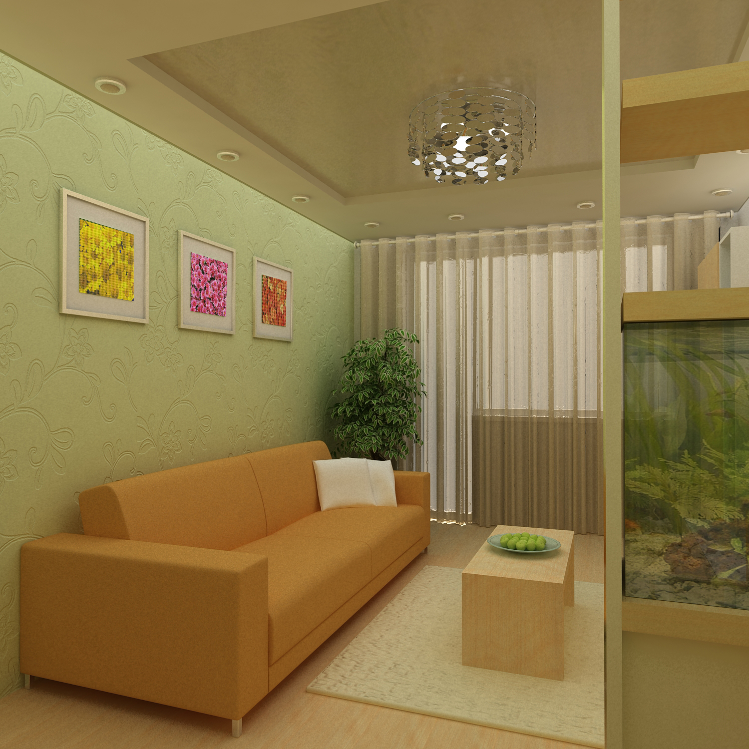 гостиная-спальня-кабинет