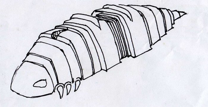 эскиз к 3D сцене "гусеница"