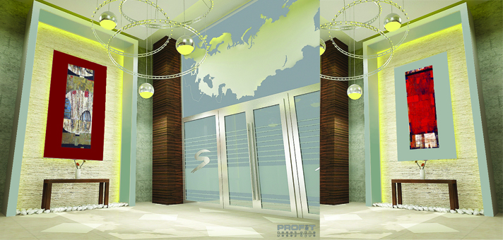 Эскиз холла БЦ "Ренессанс Констракшн" ул. Шаталена.