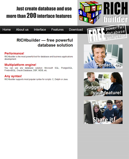 Верстка сайта ирландского разработчика софта