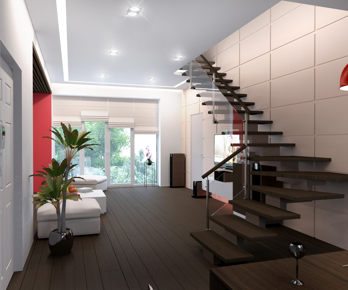 Дом в Алуште гостиная-кухня 01