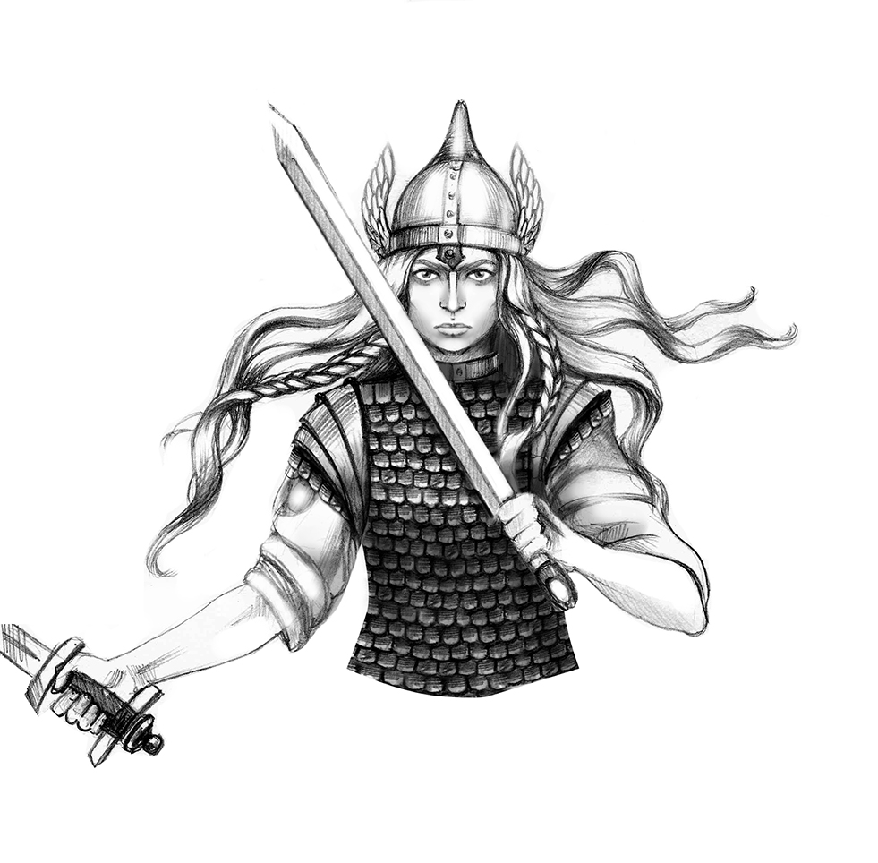 Рисунок женщины-война