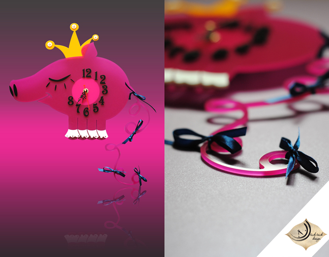 Дизайнерские настенные часы "Piglet"