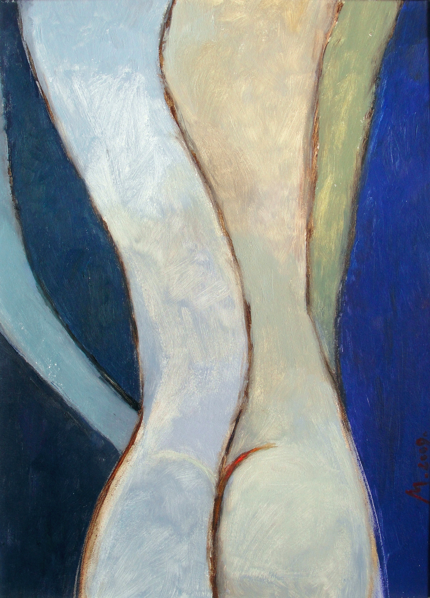 "ОБНАЖЕННАЯ СПИНОЙ" грунт. картон/масло 70х50 2009г.