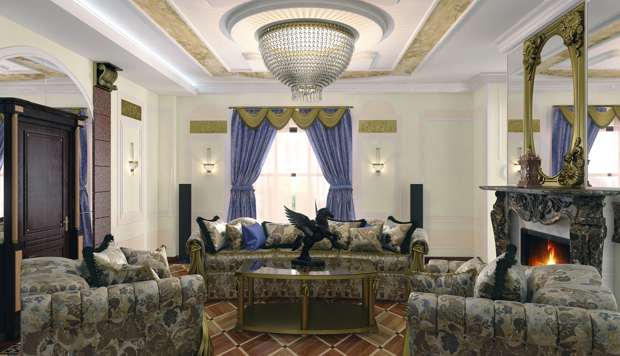 Виз. Комната в стиле "Ампир" кам.2