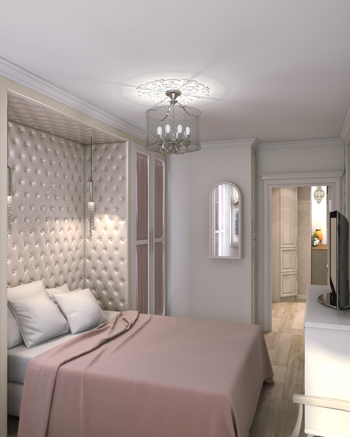 Квартира в стиле "Французская классика". Спальня