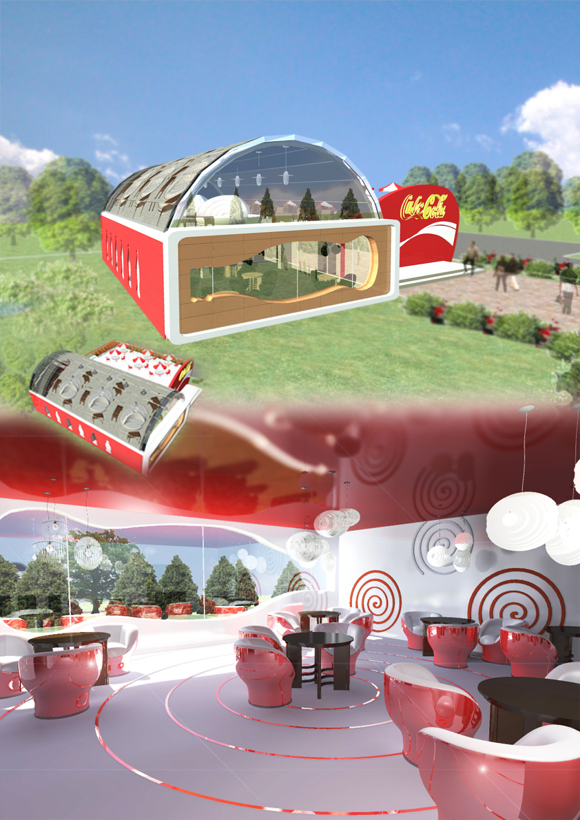 интерьер + фасад кафе