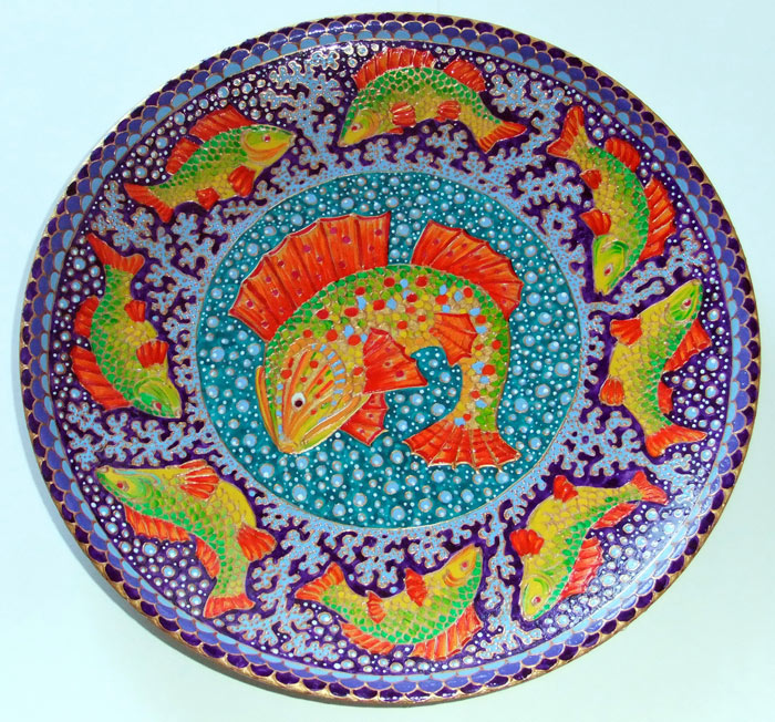 Настенные декоративные тарелки. Авторская надглазурная роспись.