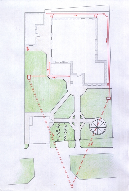 Схема дорожек и дренажа. Вариант 2