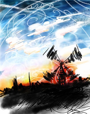 этюд "мельница"