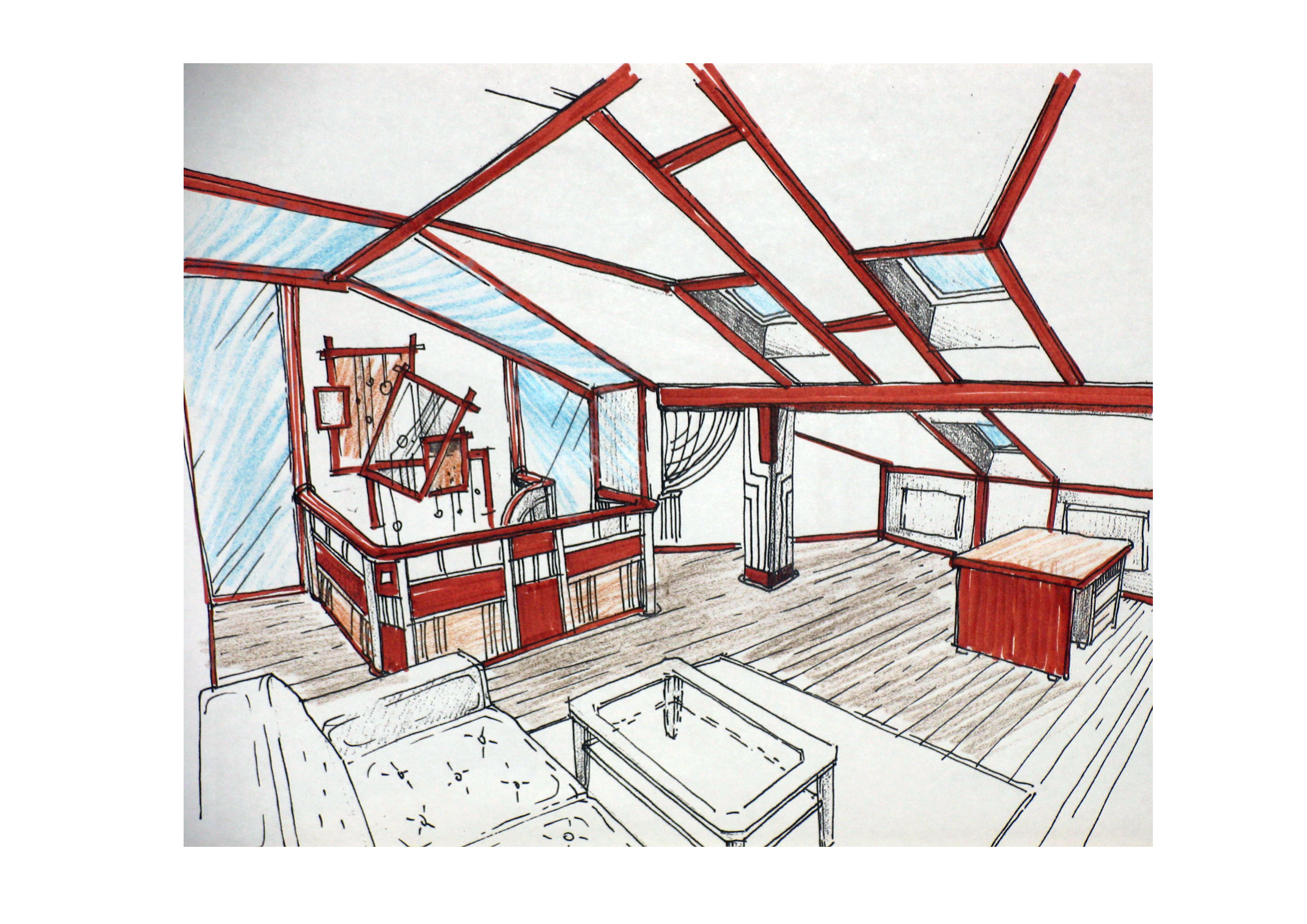 Эскиз мансарды