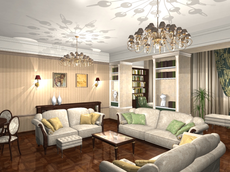 квартира неоклассика гостиная