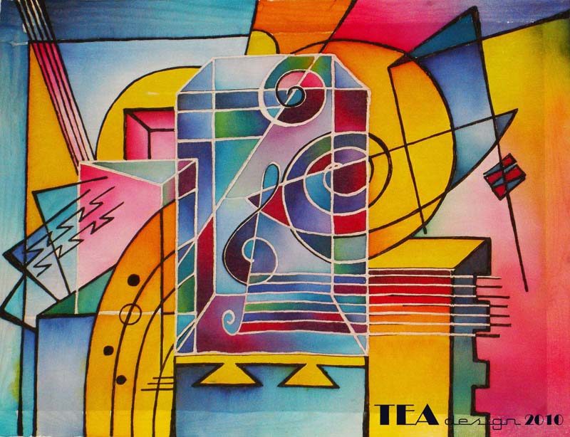 Батик "Музыкальное утро"