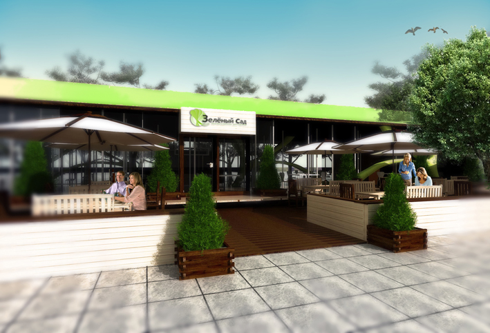 Дизайн-концепция ресторана "Зелёный Сад"