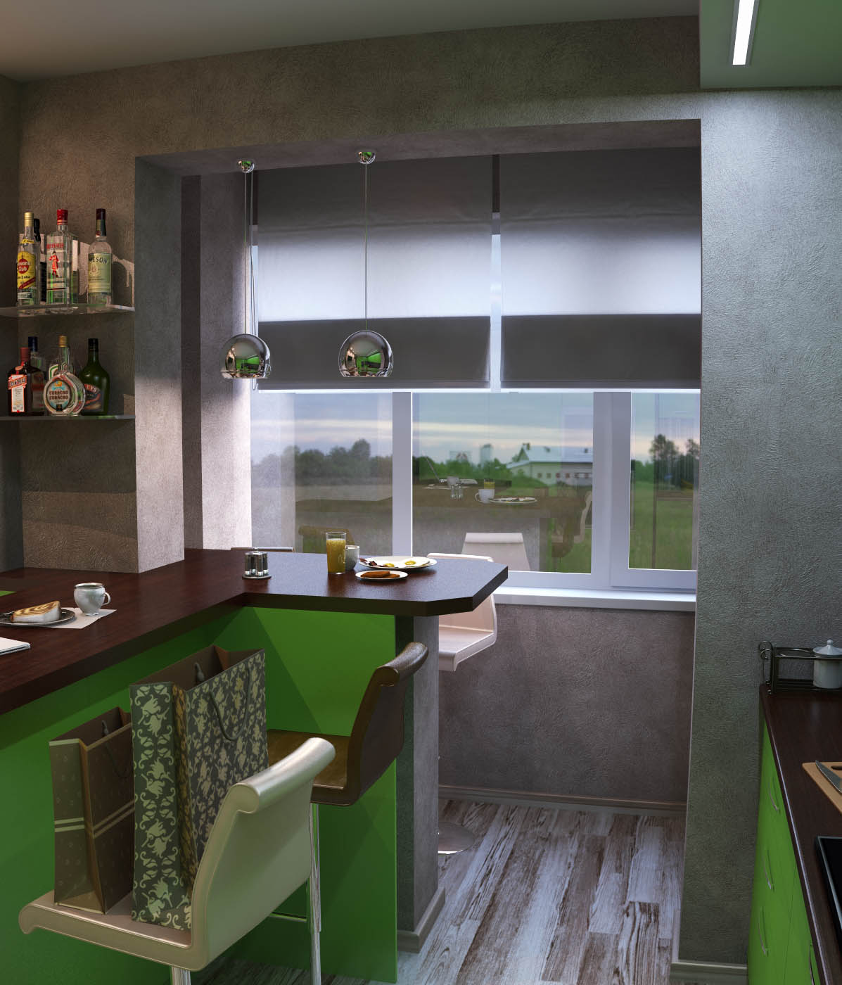 Дизан-проект трехкомнатной квартиры, в современном стиле