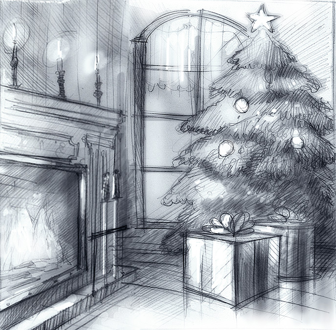 Эскиз к вкладу "Зимний..."  для Балтинвестбанка