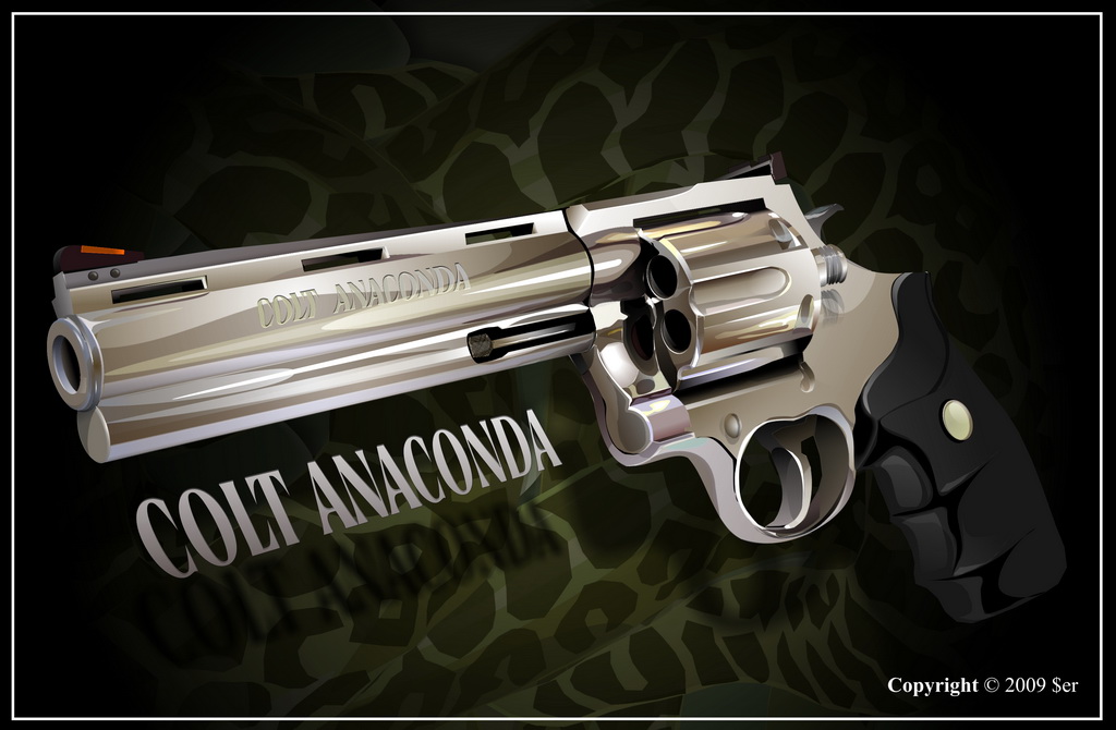 Кольт "Анаконда", отрисовка с фото